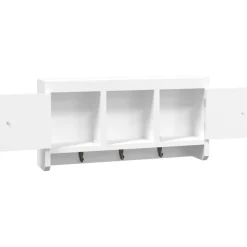 Avainkaappi valkoinen 40x8,5x20 cm tekninen puu ja teräs (50631)*FinePRICE Discount