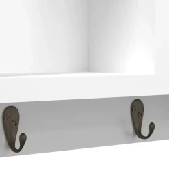Avainkaappi valkoinen 40x8,5x20 cm tekninen puu ja teräs (50631)*FinePRICE Discount