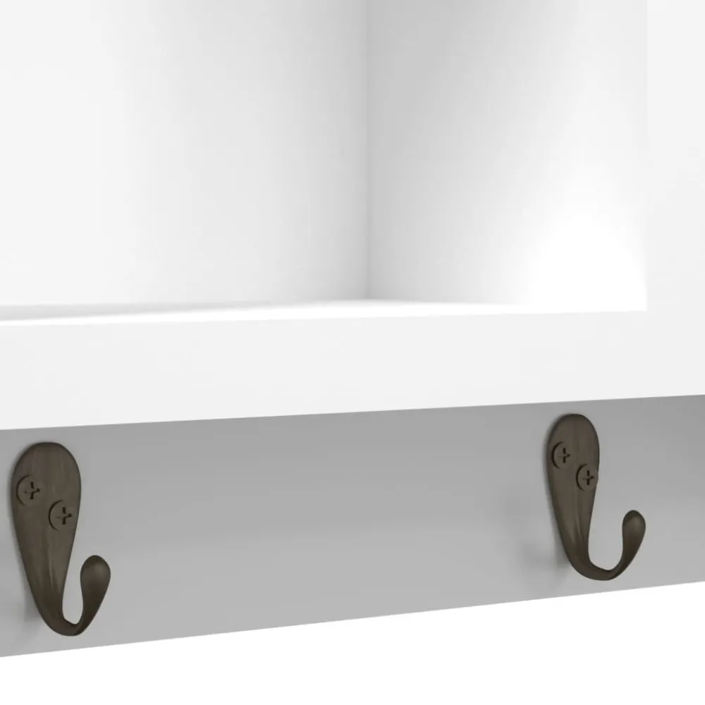 Avainkaappi valkoinen 40x8,5x20 cm tekninen puu ja teräs (50631)*FinePRICE Discount