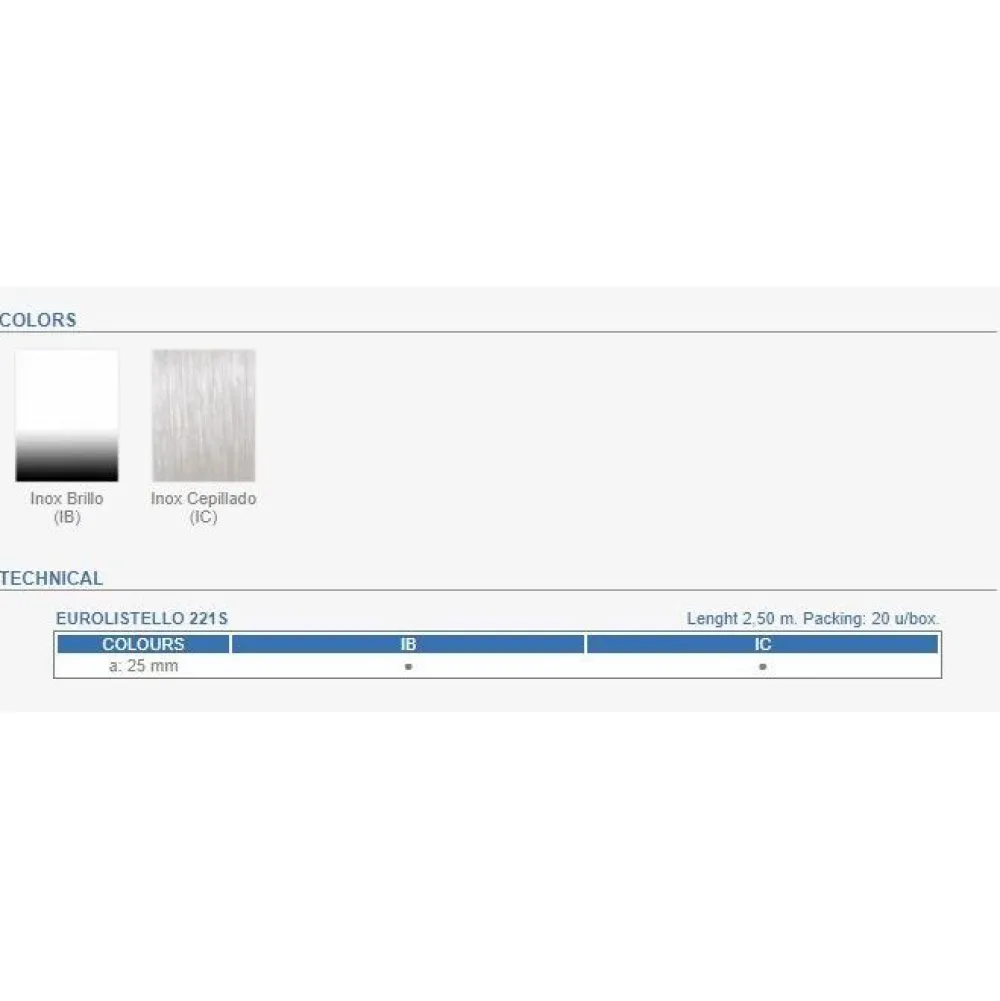 Outlet Boordilista rst 221s, 25mm x 2.5m, eri värejä Seinälistat