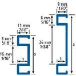 Boordilistan pohjaprofiili mosaiikille rst 227s, 52mm x 2.5m, kiiltävä teräs*Euroshrink Hot