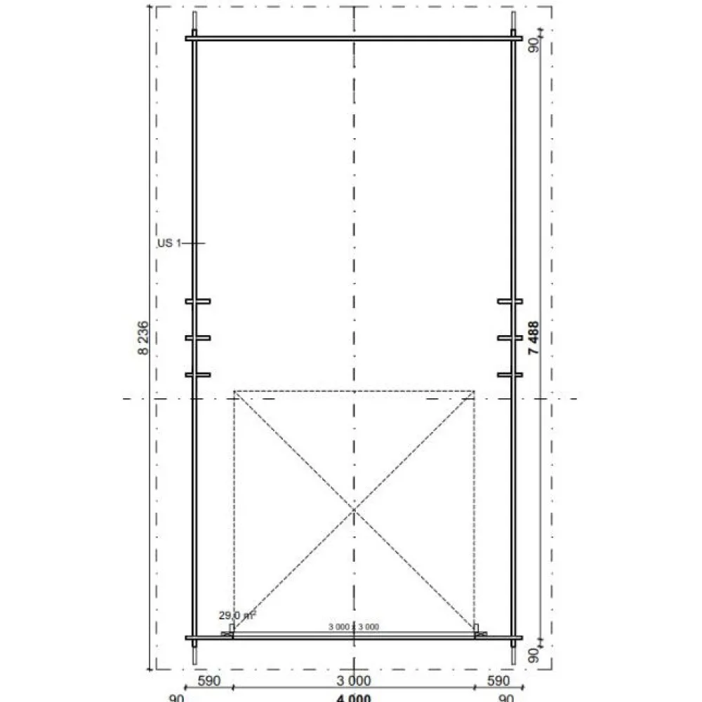 Caravantalli AT30T, 29.9m², 4x7.4m*LP Garden Clearance