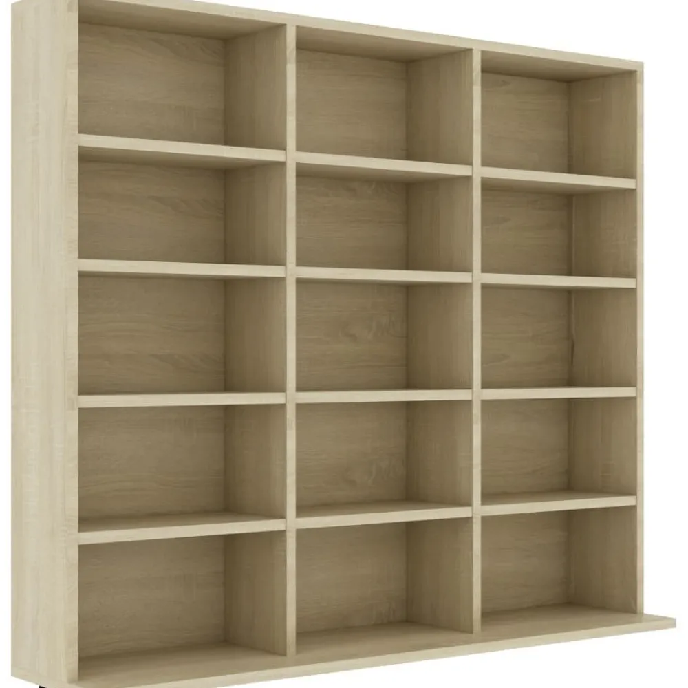 Cd-hylly sonoma-tammi 102x16x89,5 cm lastulevy*FinePRICE Sale