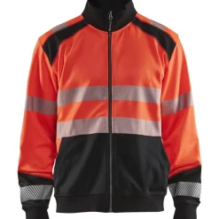 Collegepaita 3558 Highvis vetoketjulla huomiopunainen/musta*Blåkläder Best