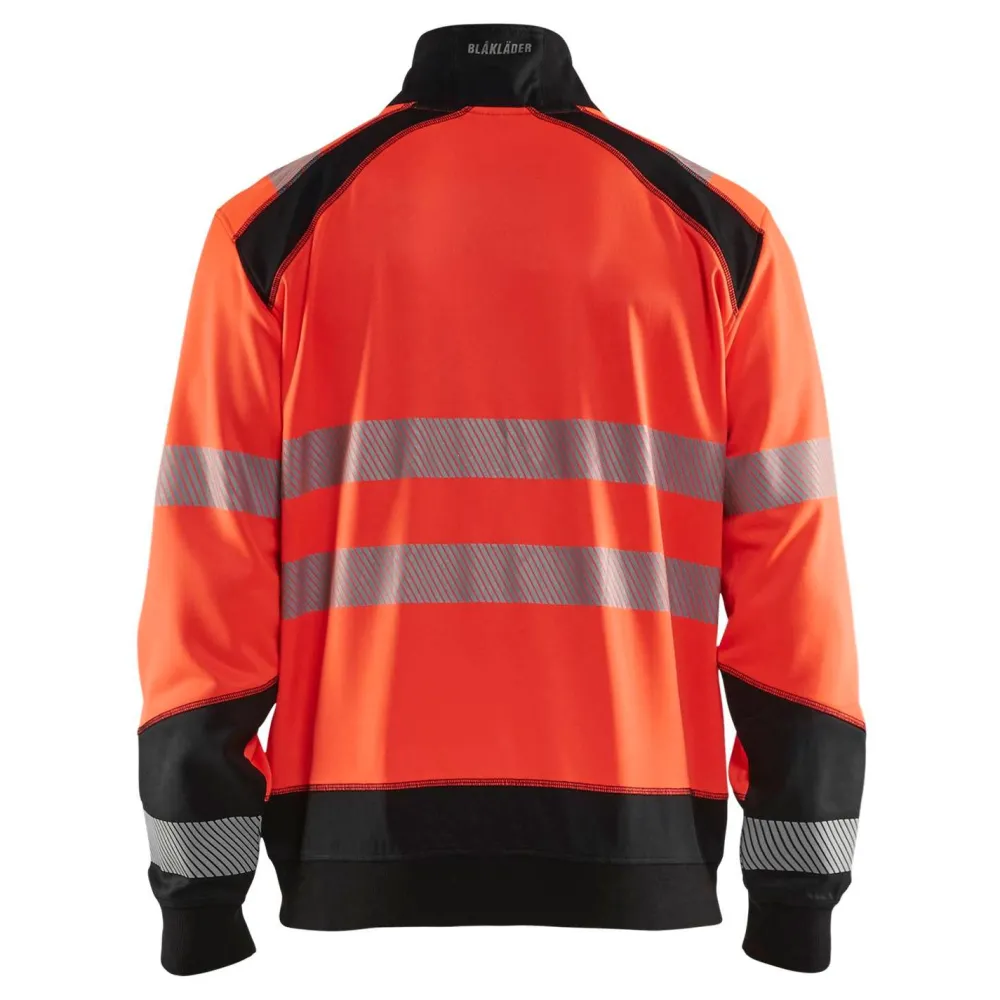 Collegepaita 3558 Highvis vetoketjulla huomiopunainen/musta*Blåkläder Best