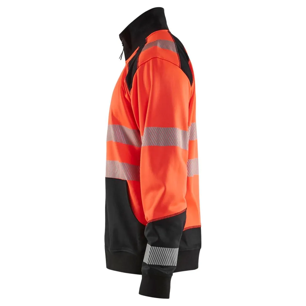 Collegepaita 3558 Highvis vetoketjulla huomiopunainen/musta*Blåkläder Best