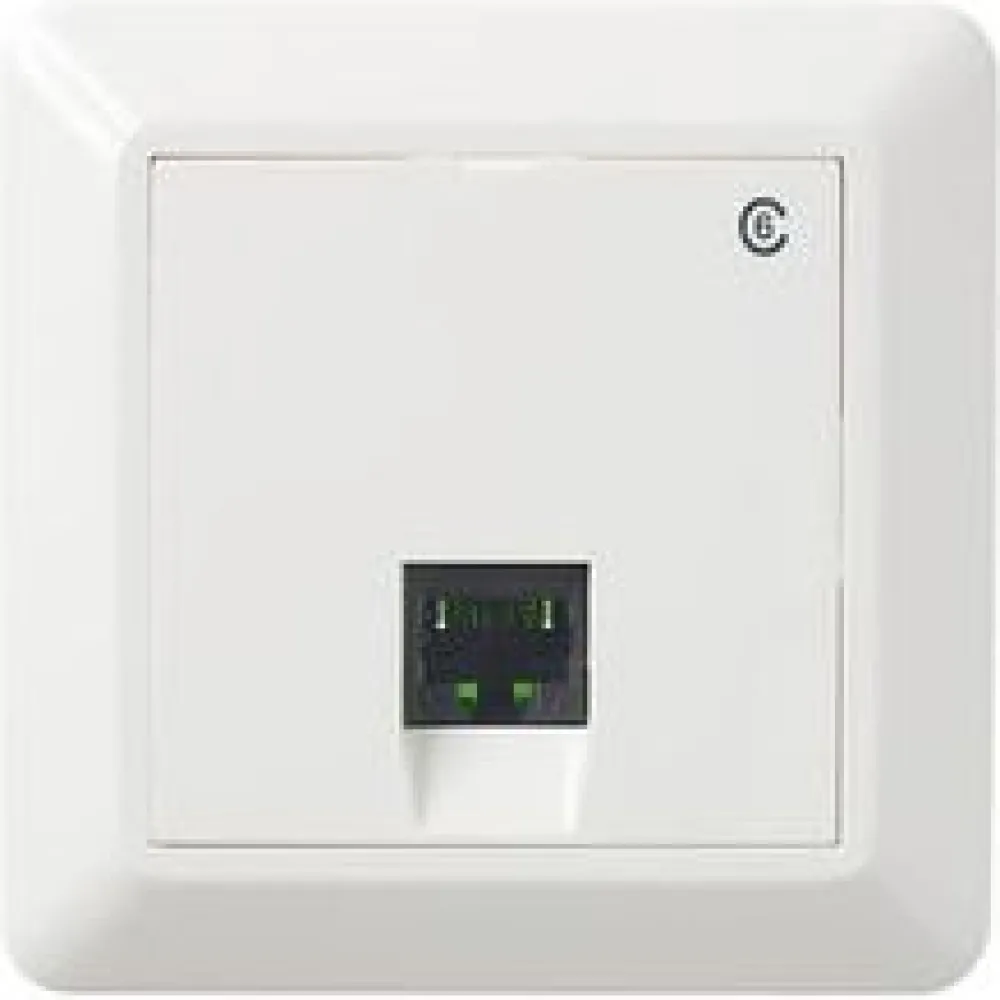 Hot Datapistorasia RS16 1xRJ45 K6 UTP, uppoasennettava, sisältää peitelevyn, valkoinen Sähkörasiat