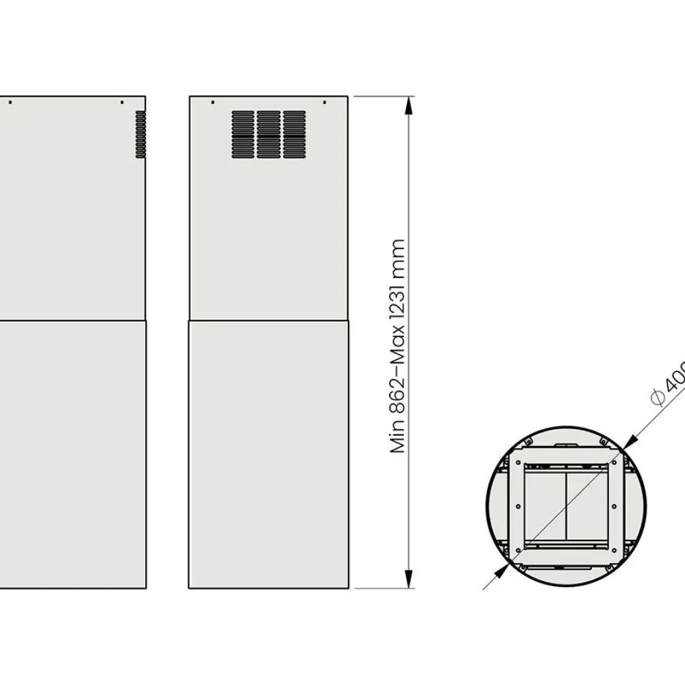 Dual Modular liesikupu dIH-m79 40cm eri värejä Saarekeliesituulettimet