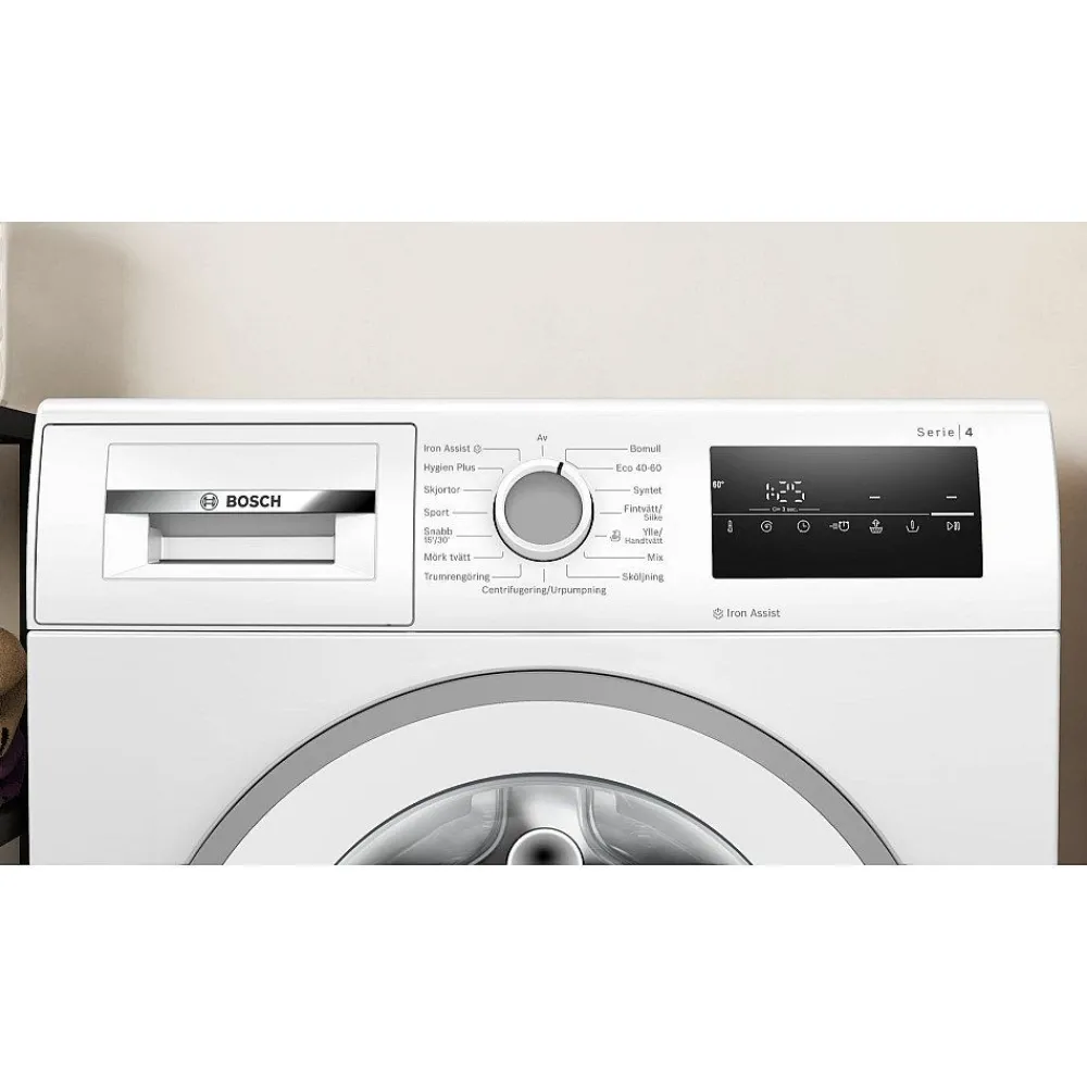 Edestä täytettävä pesukone WAN2829SSN, 9kg*Bosch Hot