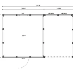 Outlet Elementtivarasto E9M 5040x3180 mm 16.02 m² puuvalmis Ulkovarastot