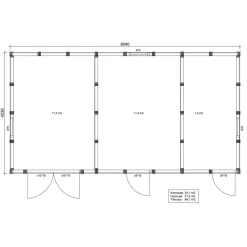 Elementtivarasto E19 8040x4240 mm 34.1 m² puuvalmis*Timburg New