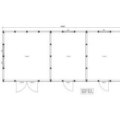 Outlet Elementtivarasto E21 10040x4240 mm 42.57 m² puuvalmis Ulkovarastot