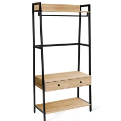 Eteisen hylly Lavinia 84x40x169cm, laatikolla, saarni/musta*Home4you Clearance
