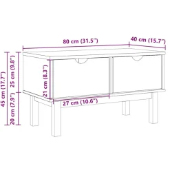Eteisen penkki OTTA 80x40x45 cm täysi mänty (13462) Eteiskalusteet