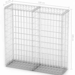 Outlet Gabion/kivikori kansilla galvanoitu vaijeri 100x100x30cm Muurikivet