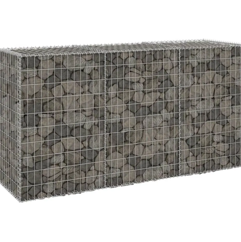Hot Gabion-kivikori kansilla galvanoitu teräs 200x60x100 cm Muurikivet