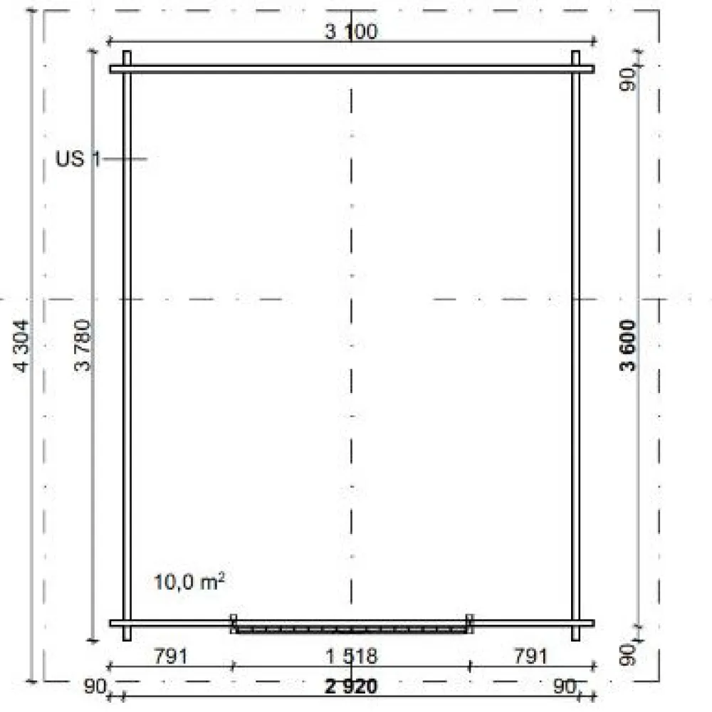 Discount Grillikatos G-M, 10m², harjakatto Grillikatokset