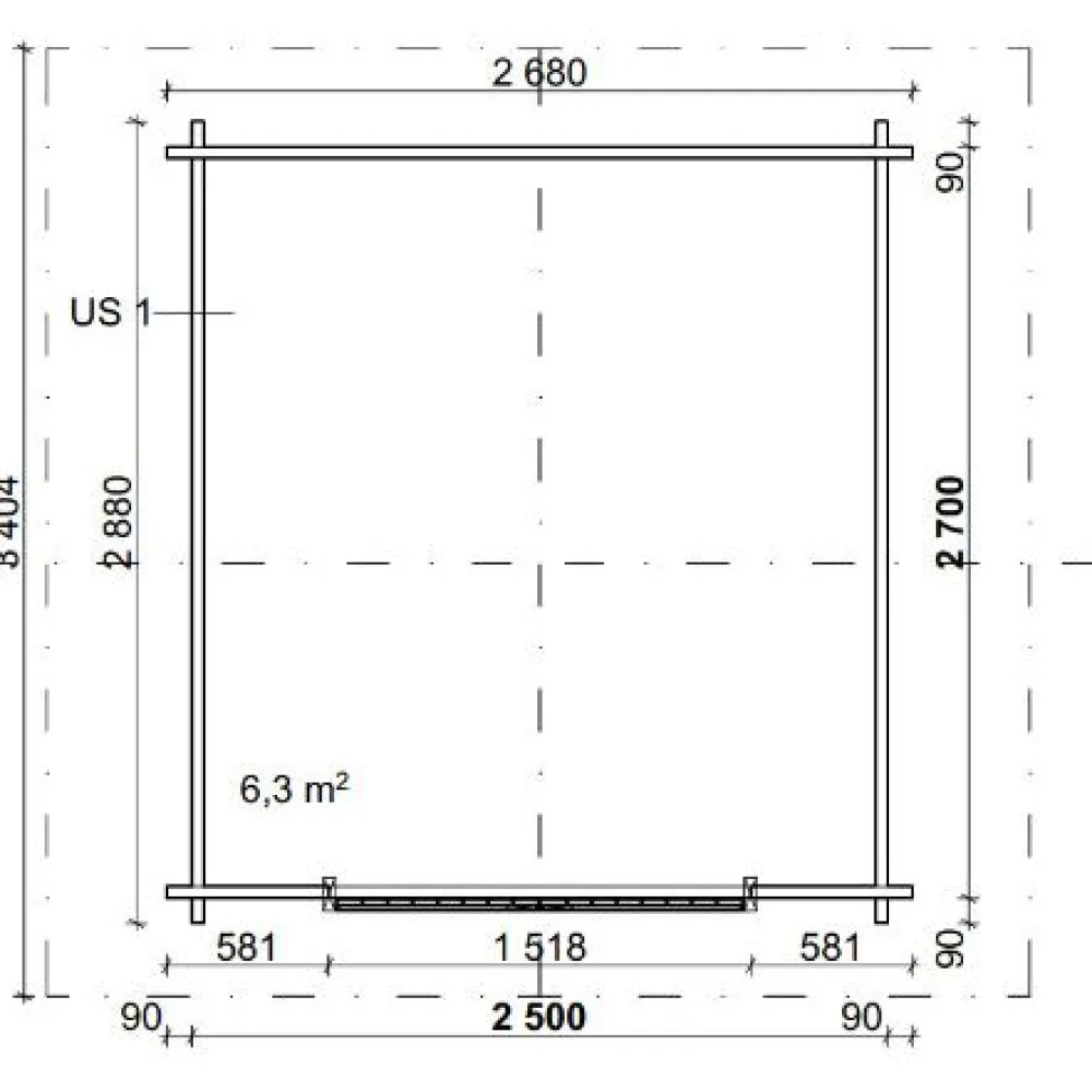 Sale Grillikatos G-S, 6m², harjakatto Grillikatokset
