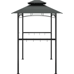 Grillikatos sivuhyllyillä 240x150x243 cm teräs antrasiitti*FinePRICE New