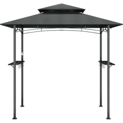 Grillikatos sivuhyllyillä 240x150x243 cm teräs antrasiitti*FinePRICE New