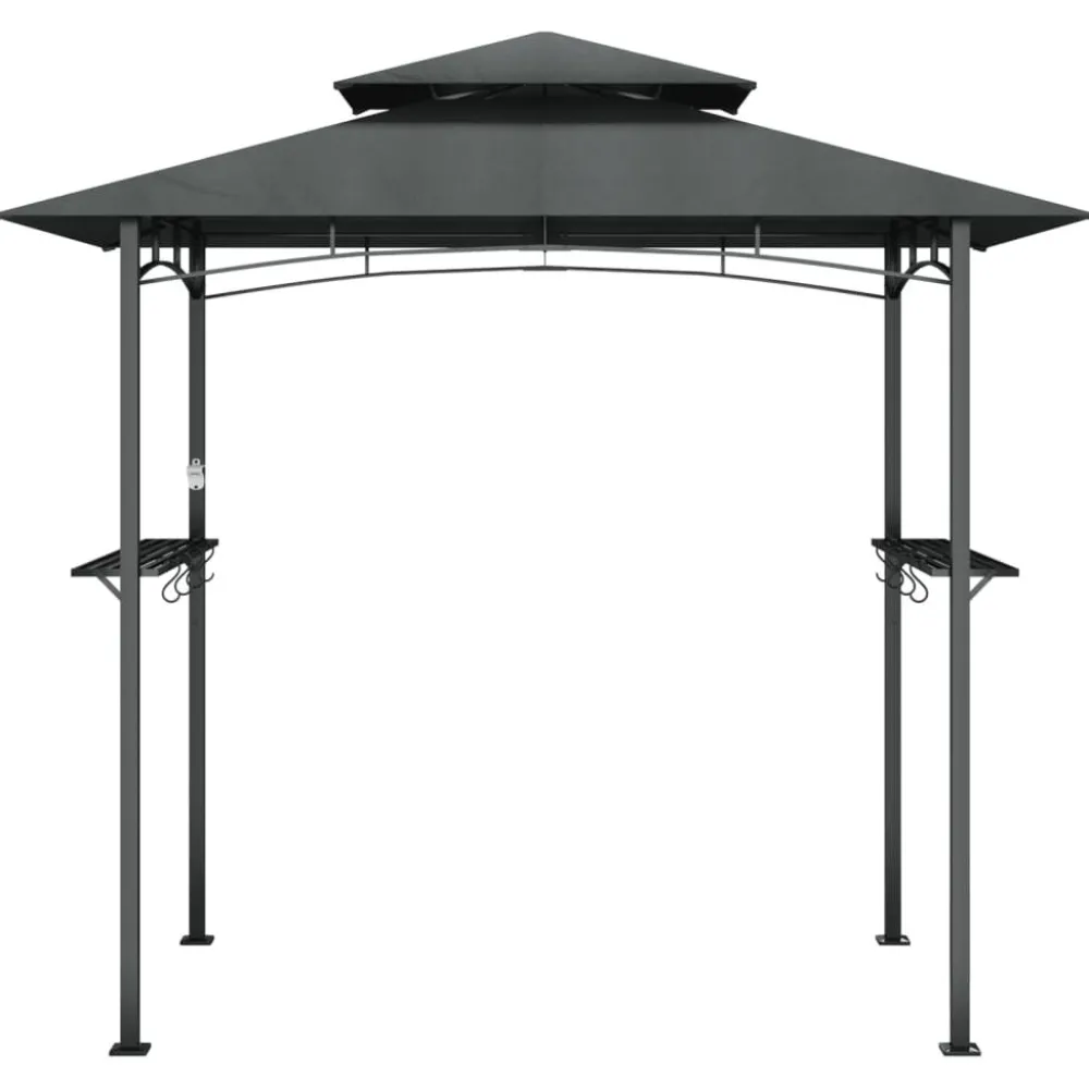 Grillikatos sivuhyllyillä 240x150x243 cm teräs antrasiitti*FinePRICE New