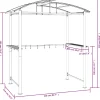Grillikatos sivuhyllyillä 210x114x230 cm teräs antrasiitti*FinePRICE