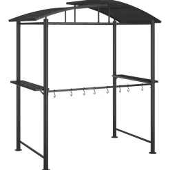 Grillikatos sivuhyllyillä 210x114x230 cm teräs antrasiitti*FinePRICE