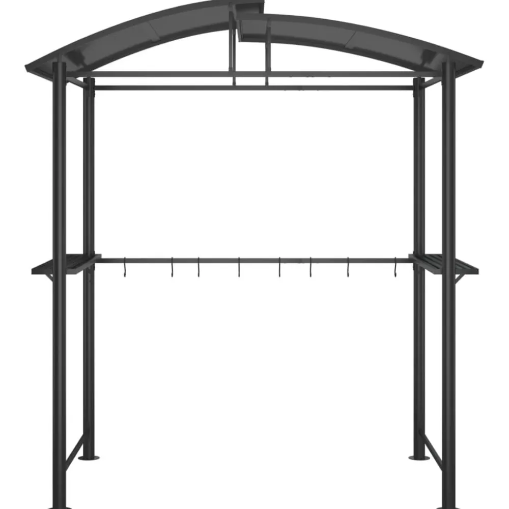 Grillikatos sivuhyllyillä 210x114x230 cm teräs antrasiitti*FinePRICE