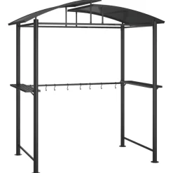 Grillikatos sivuhyllyillä 210x114x230 cm teräs antrasiitti*FinePRICE