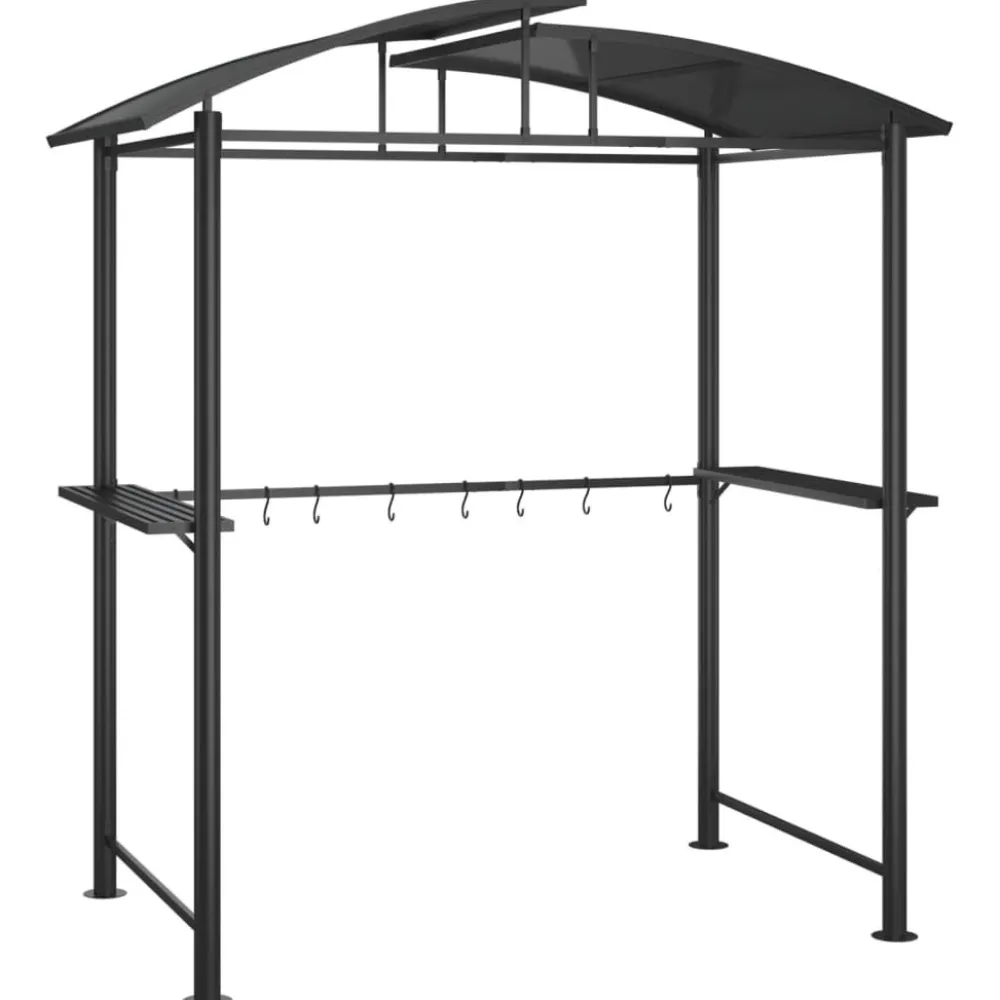 Grillikatos sivuhyllyillä 210x114x230 cm teräs antrasiitti*FinePRICE