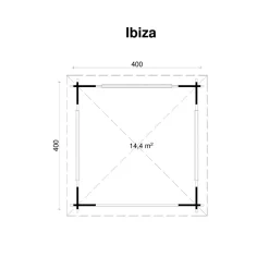 Clearance Grillikatos Ibiza, 14.4m² Grillikatokset
