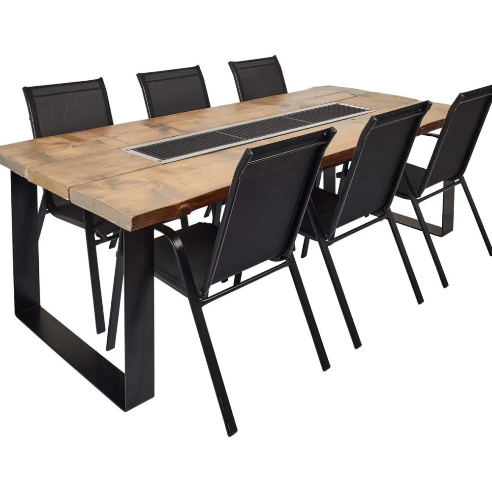 New Grillipöytä 6 + 2 hengelle, 228x113cm Pellettigrillit