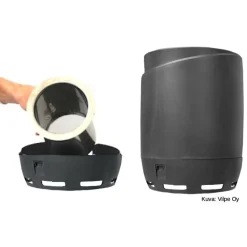 Clearance Hajusuodatin 1335 Ø110 mm musta Viemärin Tuuletusputket