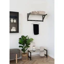 Hattuhylly ja naulakko Padova, 78x32 cm, musta*House Nordic Hot