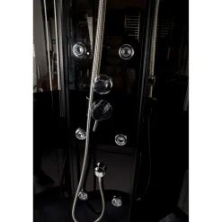 Clearance Hierova suihkukaappi Black Onyx 85 x 85 x 220 cm kirkas lasi avoin yläosa Suihkukaapit