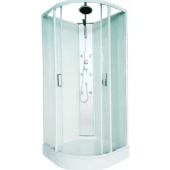 Hierova suihkukaappi White Onyx 85x85x225 cm valkoinen profiili kirkas lasi*Harma Discount