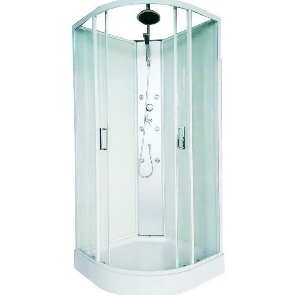 Hierova suihkukaappi White Onyx 85x85x225 cm valkoinen profiili kirkas lasi*Harma Discount