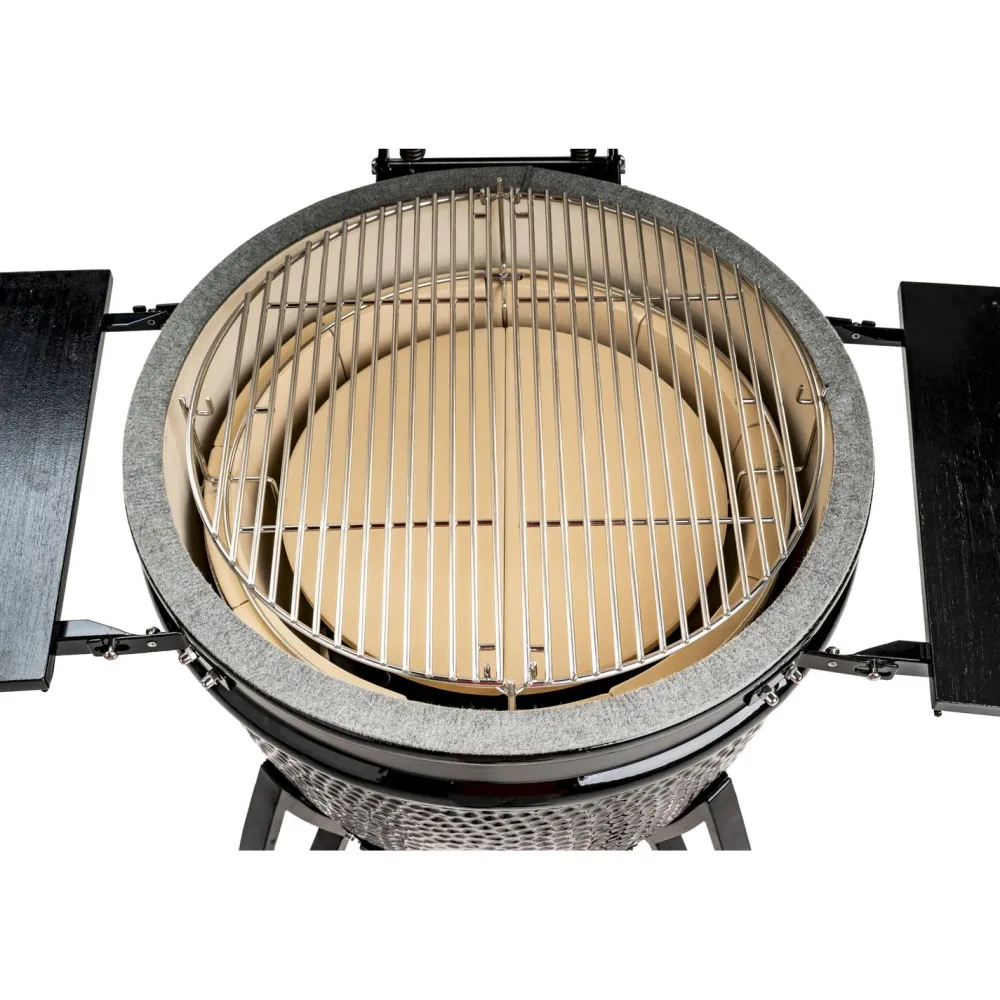 Hot Hiiligrilli Hoovi Kamado Large, grillaustelineella, musta Kamado Grillit|Hiiligrillit