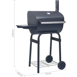 Hiiligrilli savustin alahyllyllä musta Kamado Grillit|Hiiligrillit