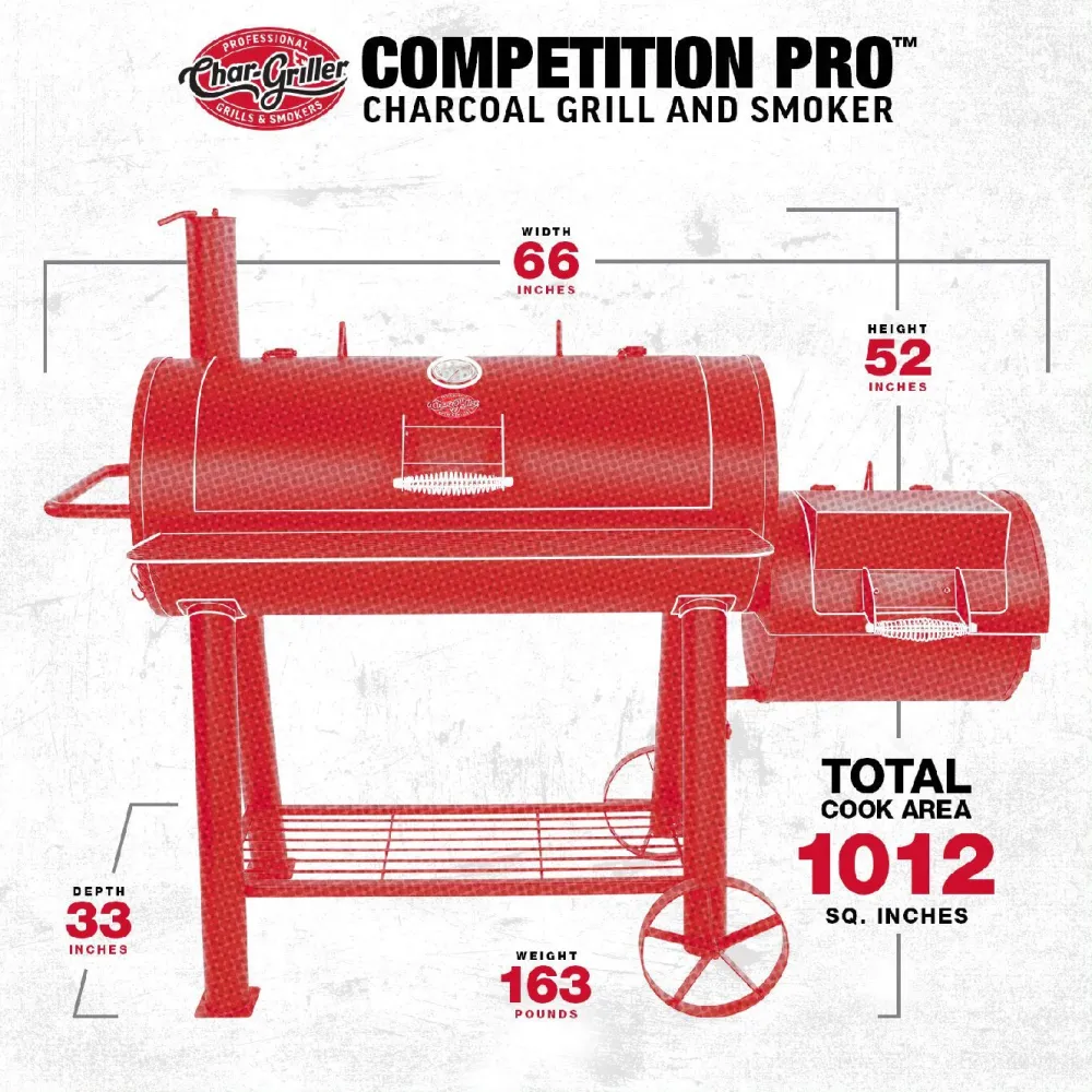 New Hiiligrilli/savustingrilli Char-Griller Competition Pro Offset Smoker Savustimet|Hiiligrillit