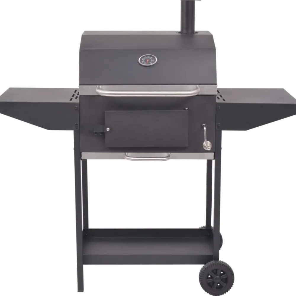 Hiilisavustin/-grilli + alahylly musta*FinePRICE Sale