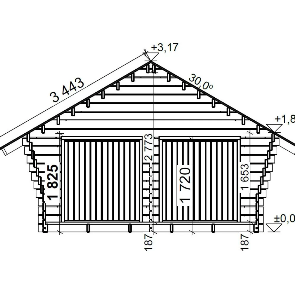 Hot Hirsilato R Tuplakymppi, 20m², rakomallinen Ulkovarastot|Rakoliiterit