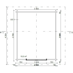 Hirsilato U Kymppi, 10m², vinoseinäinen*LP Garden Sale