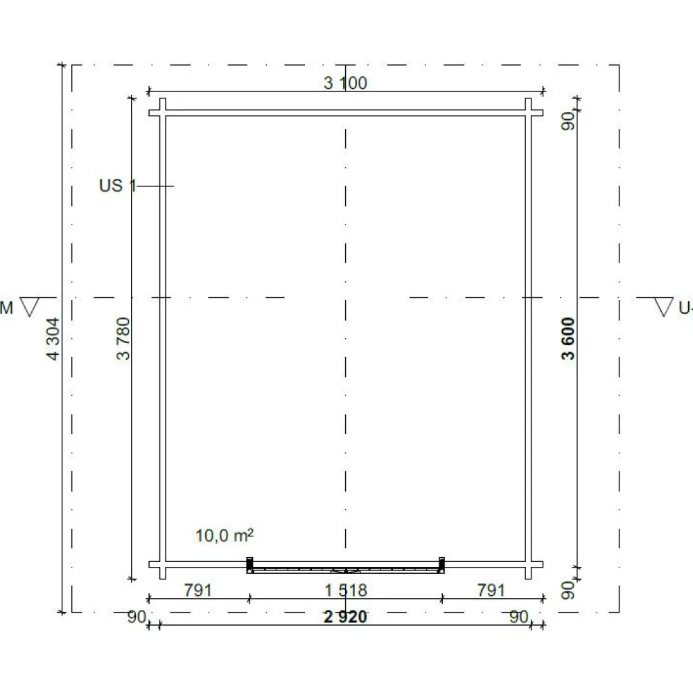 Hirsilato U Kymppi, 10m², vinoseinäinen*LP Garden Sale