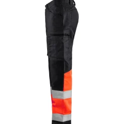 Huomiohousut 1551 Highvis Stretch musta/huomiopunainen*Blåkläder New