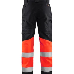 Huomiohousut 1551 Highvis Stretch musta/huomiopunainen*Blåkläder New