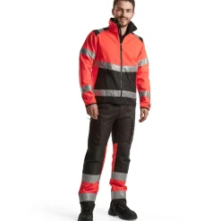 Huomiohousut 1551 Highvis Stretch musta/huomiopunainen*Blåkläder New
