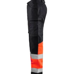 Huomiohousut 1551 Highvis Stretch musta/huomiopunainen*Blåkläder New