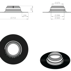 Huopakaton läpivientitiiviste Felt, no. 7, ø275/325 mm*Vilpe Outlet