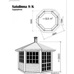 Best Huvimaja Satulinna 8-kulmainen (9,5m²) Huvimajat